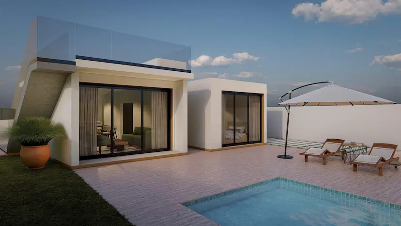 Ibizan-Style Villa in a Tranquil Spanish Village