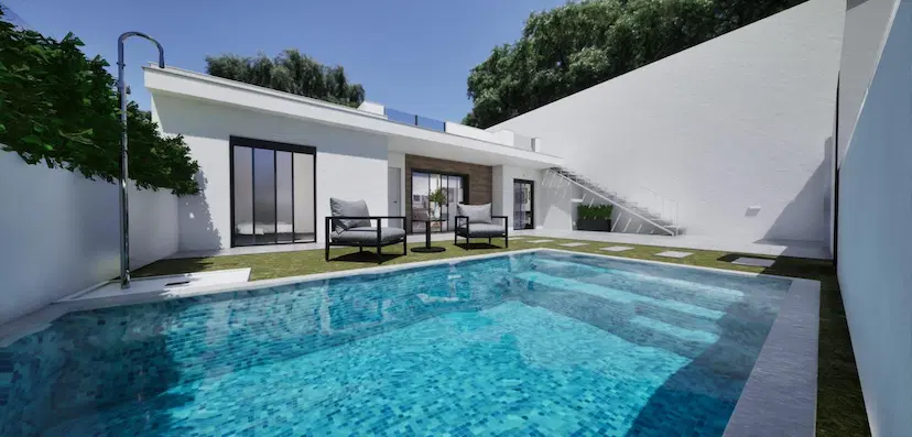 New Build Semidetached corner Villas for Sale in Torre Pacheco with Private Pool and Solarium