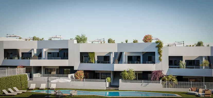 Modern, newly built bungalows in San Miguel de Salinas with 3 communal swimming pools