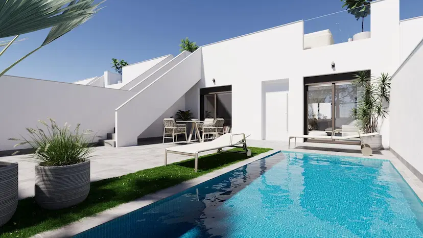 Modern, newly built semi-detached and terraced homes with private pools at El Alba Resort-Torre Pacheco