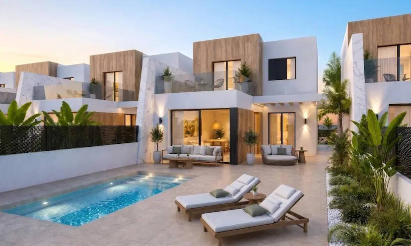 New Build Townhouses in Santa Rosalia Lake and Life Resort Murcia